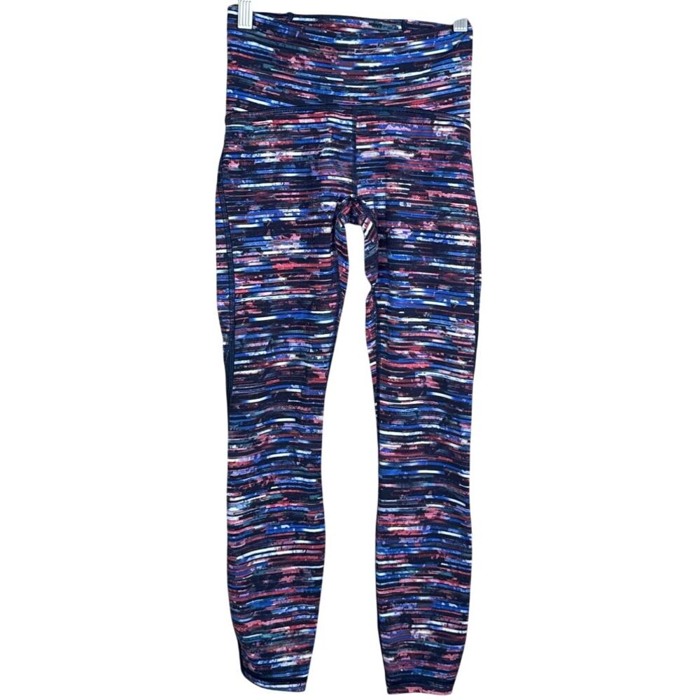 Lululemon Train Times 7/8 Pant 25" Leggings Hinshu Alpine White Multi Black Sz 4